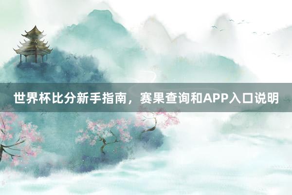 世界杯比分新手指南，赛果查询和APP入口说明